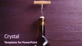  Presentation with corkscrew - Slide deck enhanced with corkscrew and wine bottle on purple wooden background background and a wine colored foreground