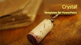  Presentation with vintage book - Audience pleasing theme consisting of corkscrew near a vintage book backdrop and a tawny brown colored foreground