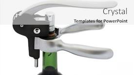  Presentation with corkscrew - Cool new presentation design with corkscrew on the bottle isolated on a white background backdrop and a white colored foreground