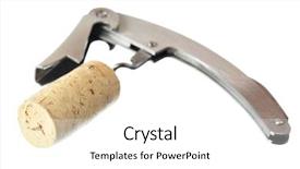  Presentation with corkscrew - Colorful slides enhanced with corkscrew with cork isolated over the white background backdrop and a white colored foreground