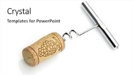  Presentation with corkscrew - Beautiful presentation featuring corkscrew with cork backdrop and a white colored foreground