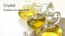  Presentation with vegetable oil - Audience pleasing PPT layouts consisting of corn and vegetable cooking oil backdrop and a soft green colored foreground