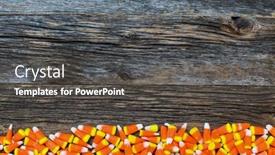  Presentation with corn - Presentation theme having corn-candy-on-wooden-rustic background and a dark gray colored foreground