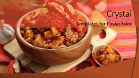  Presentation with mexican chili - Presentation design with corn carne - traditional mexican food background and a red colored foreground