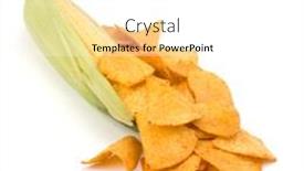  Presentation with corn cob - Theme enhanced with corn cob and corn chips isolated on white background background and a white colored foreground