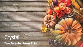  Presentation with corn cobs - Beautiful slides featuring corn cobs wheat and falling backdrop and a coral colored foreground