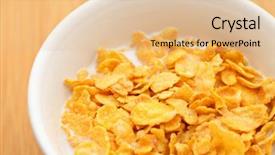  Presentation with corn - Presentation theme with corn flake in bowl background and a lemonade colored foreground