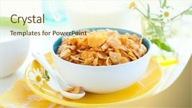  Presentation with corn flakes - Cool new slides with corn flakes - bowl of cornflakes with milk backdrop and a cream colored foreground