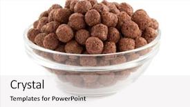  Presentation with corn flakes - Beautiful presentation featuring corn flakes - cereal chocolate balls in bowl backdrop and a light gray colored foreground