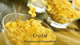  Presentation with corn flakes - PPT layouts featuring corn flakes - cornflakes background and a gold colored foreground