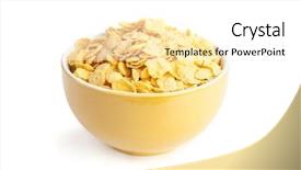  Presentation with cereal - Slides with corn flakes - fresh cereal cornflakes background and a white colored foreground