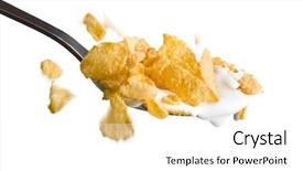  Presentation with corn flakes - Colorful slide set enhanced with corn flakes falling backdrop and a white colored foreground