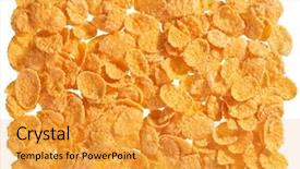  Presentation with corn flakes - PPT layouts having corn flakes food ingredient background background and a gold colored foreground