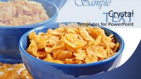  Presentation with corn flakes - Slides consisting of corn flakes in blue ceramic background and a light blue colored foreground