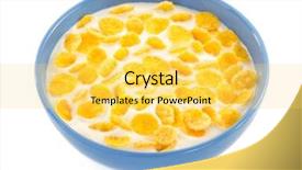  Presentation with corn flakes - Presentation having kefir grains - corn flakes in bowl isolated background and a yellow colored foreground