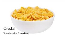  Presentation with corn flakes - Amazing slide set having corn flakes in bowl isolated backdrop and a white colored foreground
