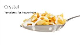  Presentation with corn flakes - Cool new slides with corn-flakes-on-the-spoon backdrop and a white colored foreground