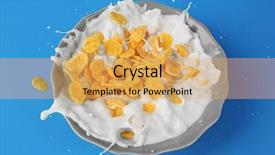  Presentation with corn flakes - Amazing slide deck having corn flakes with milk backdrop and a yellow colored foreground