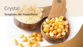  Presentation with flour - Slides having corn-flour-in-a-wooden background and a lemonade colored foreground