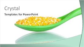 Presentation with corn - Slide deck featuring corn-grits-in-green-plastic background and a white colored foreground