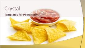  Presentation with dip - Amazing presentation having corn nacho chips and tomato dip yellow tortilla chips isolated on white background backdrop and a lemonade colored foreground