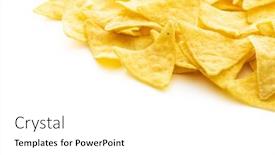  Presentation with tortilla - Audience pleasing presentation design consisting of nachos - corn nacho chips yellow tortilla backdrop and a white colored foreground