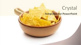  Presentation with tortilla - Presentation design having corn nacho chips yellow tortilla background and a blonde colored foreground