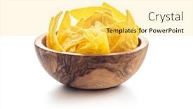  Presentation with tortilla - Presentation theme enhanced with nachos - corn nacho chips yellow tortilla background and a yellow colored foreground