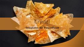  Presentation with tortilla - PPT theme featuring corn-nacho-chips-yellow-tortilla background and a gold colored foreground