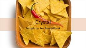  Presentation with tortilla - Presentation design with corn plant - top view of tortilla chips background and a gold colored foreground
