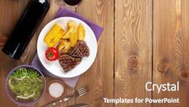  Presentation with corn - Slide deck having corn salad and red wine background and a tawny brown colored foreground