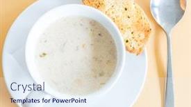  Presentation with corn - Slide set enhanced with corn-soup-with-garlic-bread background and a sky blue colored foreground