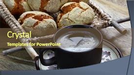  Presentation with corn - Amazing PPT theme having cornbread - breakfast with portuguese corn bread backdrop and a  colored foreground