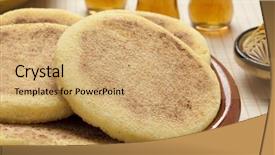  Presentation with moroccan mosaique - Amazing presentation theme having cornbread - moroccan harcha close up semolina backdrop and a coral colored foreground