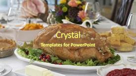  Presentation with christian thanksgiving - Audience pleasing slide set consisting of cornbread - roasted turkey on table set backdrop and a coral colored foreground