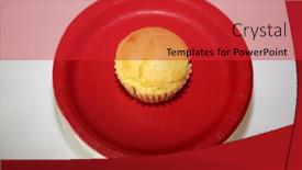  Presentation with muffins - PPT theme featuring cornbread hot fresh home made corn bread muffins isolated on white room for text background and a red colored foreground
