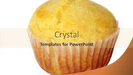  Presentation with muffins - PPT theme with cornbread hot fresh home made corn bread muffins isolated on white room for text background and a yellow colored foreground