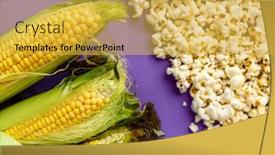  Presentation with popcorn - Slide set having corncobs-and-popcorn-isolated background and a yellow colored foreground