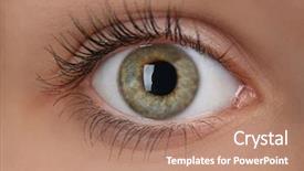  Presentation with eye - Cool new slide set with cornea - beautiful eye closeup backdrop and a coral colored foreground