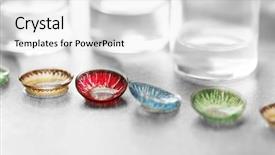  Presentation with bottles - Cool new presentation with color contact lenses and bottles backdrop and a white colored foreground