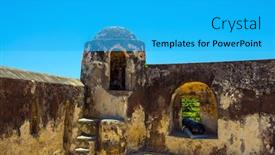  Presentation with historical heritage - Amazing PPT layouts having corner-bastion-loopholes backdrop and a cyan colored foreground