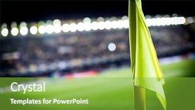  Presentation with soccer field - Amazing slides having corner flag on an soccer backdrop and a seafoam green colored foreground