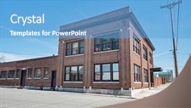  Presentation with decay - Cool new PPT theme with corner lines - abandoned building urban decay backdrop and a teal colored foreground