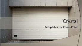  Presentation with red garage door red metal - Audience pleasing slides consisting of corner lines - close white garage door backdrop and a light gray colored foreground