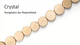  Presentation with tree rings - Presentation theme featuring corner lines - line of pine tree cross-sections background and a white colored foreground