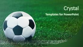  Presentation with football field or soccer field - Cool new slides with corner lines - soccer football field stadium backdrop and a forest green colored foreground