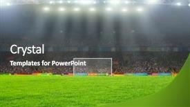  Presentation with football stadium - Slide set featuring corner lines - stadium abstract football background and a dark gray colored foreground