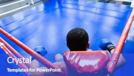  Presentation with boxing ring - Amazing presentation theme having corner of boxing ring backdrop and a cobalt blue colored foreground