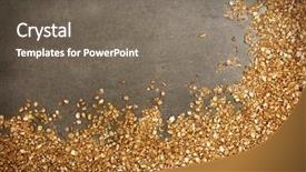  Presentation with gold nugget - Slides featuring corner of gold nugget grains background and a gray colored foreground