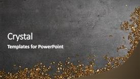  Presentation with gold nugget - Slide set having corner of gold nugget grains background and a dark gray colored foreground